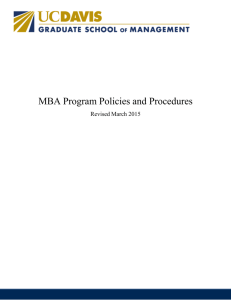 MBA Program Policies and Procedures