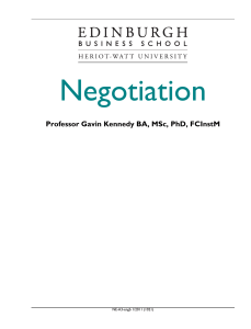 Negotiation - Edinburgh Business School