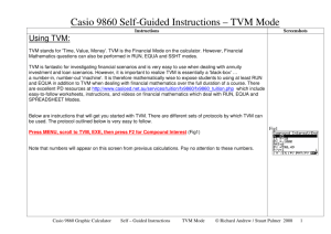 Casio 9860 Self-Guided Instructions – TVM Mode