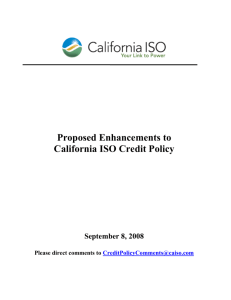 Whitepaper: Proposed Enhancements to California ISO Credit Policy