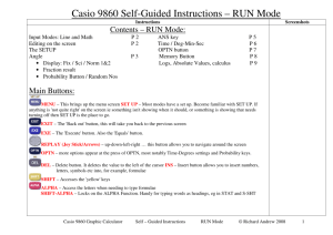 Casio 9860 Self-Guided Instructions – RUN Mode