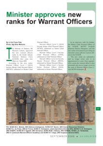 Minister approves new ranks for Warrant Officers