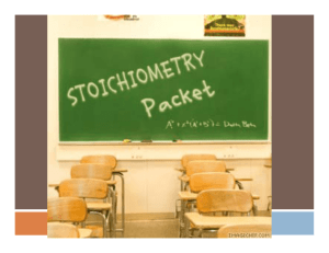 I. Stoichiometry