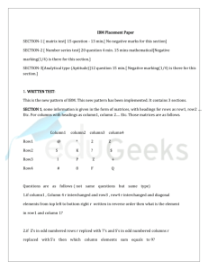 IBM Placement Paper SECTION-1 [ matrix test] 15 question