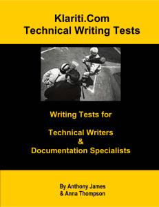 Klariti.com Technical Writing Tests