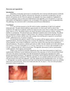 Pinworms and Appendicitis Introduction Enterobius vermicularis