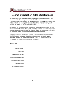 Course Introduction Video Questionnaire