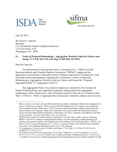 ISDA SIFMA Aggregation Comment Letter