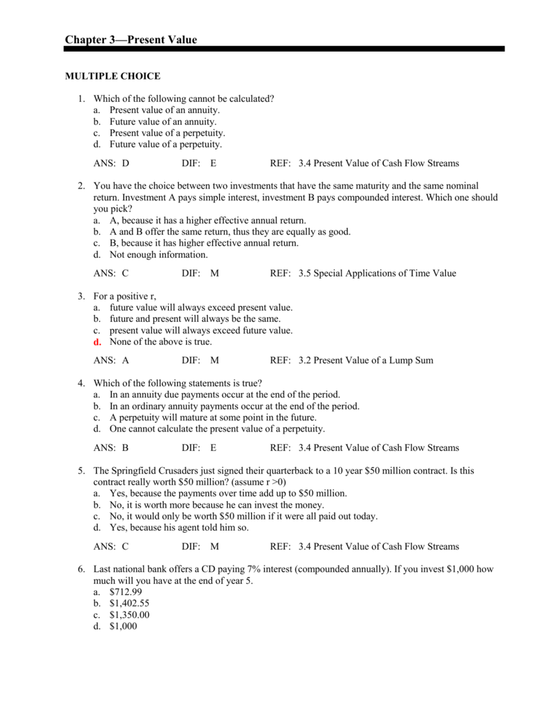 Chapter 3 Present Value