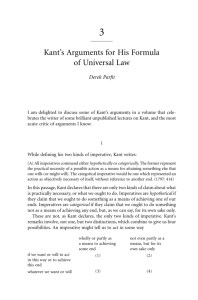 Kant's arguments for his formula of universal law