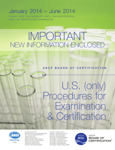 2014 ASCP Certification Booklet