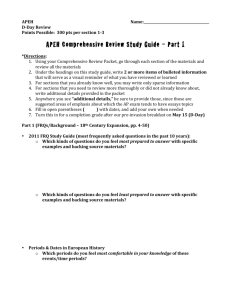 APEH Comprehensive Study Guide Review Assignment