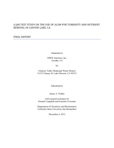 a jar test study on the use of alum for turbidity and nutrient