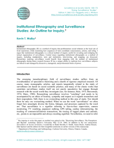 Institutional Ethnography and Surveillance Studies: An Outline for