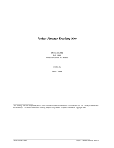 Project Finance Teaching Note