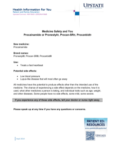 Medicine Safety and You Procainamide or Pronestyl®, Procan