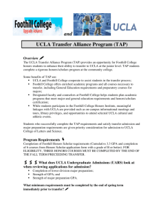 and UCLA Transfer Alliance Program (TAP)