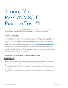 Scoring PSAT/NMSQT Practice Test 1
