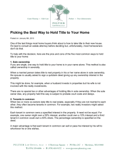 Picking the Best Way to Hold Title to Your Home