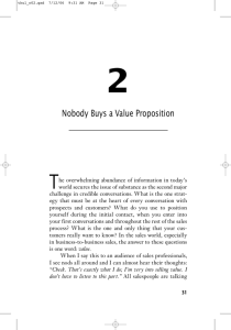 Nobody Buys a Value Proposition