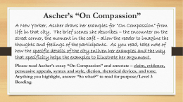 Critical Essay Thesis Statement Aschers On Compassion Essay About Learning English Language also Example Of An English Essay Barbara Ascher On Compassion Essay Thesis For A Persuasive Essay