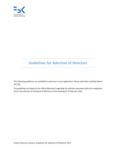 Guidelines for Selection of Directors