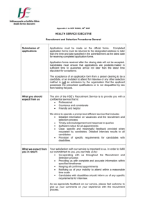 Recruitment and Selection Procedures