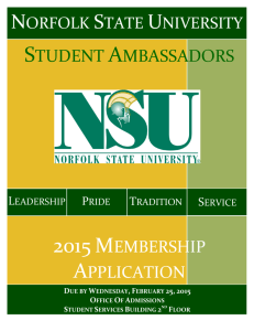 student ambassadors - Norfolk State University