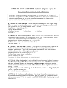 SPANISH 101 – STUDY GUIDE TEST 1