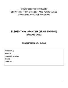 elementary spanish (span 100/101)