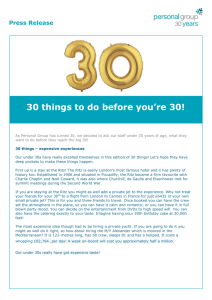 30 things to do before you're 30!