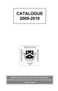 Wentworth Institute of Technology Catalog 2009-2010