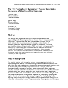 Teacher-Candidates' Knowledge of Web Searching Strategies