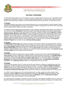 national programs - Alpha Kappa Alpha