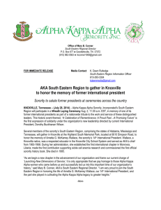 AKA South Eastern Region to gather in Knoxville to honor the
