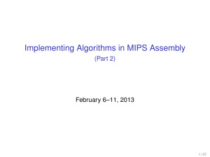 Implementing Algorithms in MIPS Assembly