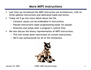 More MIPS instructions