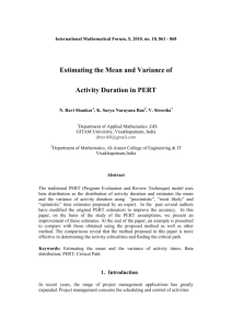 Estimating the Mean and Variance of Activity Duration in PERT