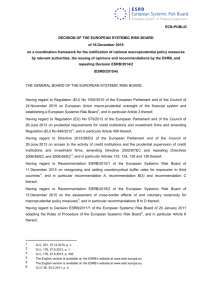 ESRB Decision 2015-4 on a coordination framework for the