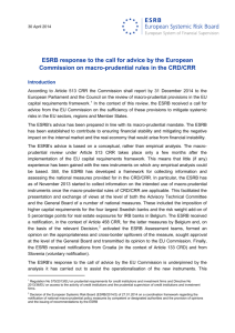 ESRB – European Systemic Risk - European Systemic Risk Board