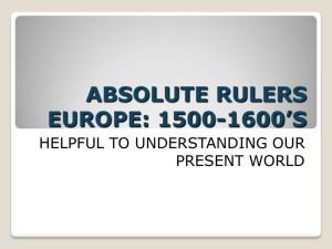 ABSOLUTE RULERS EUROPE: 1500