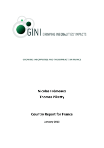 Nicolas Frémeaux Thomas Piketty Country Report for France