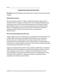 Congressional Reconstruction Plan