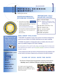 Winter 2016 Newsletter - School of Physical Sciences