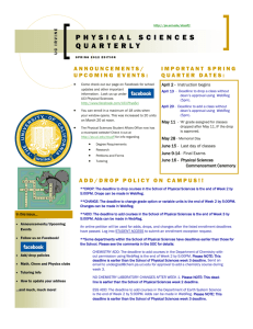 Spring 2012 Newsletter - School of Physical Sciences