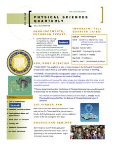Fall 2015 Newsletter - School of Physical Sciences