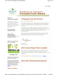 June 2013 - Fairfield County Foundation