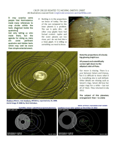Earthfiles viewer submitted projected planetary positions in our solar