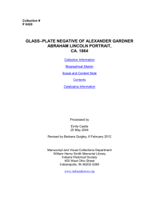 Glass-plate Negative of Alexander Gardner Abraham Lincoln Portrait