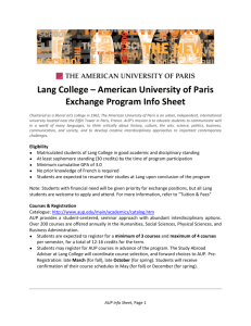 Lang College – American University of Paris